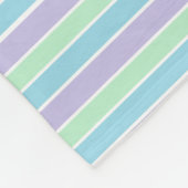Paars groen en blauw pastel gestreept fleece deken (Hoek)