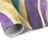 Paars, Groen en Goud Mardi Gras Patroon Cadeaupapier (Rol Hoek)