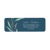 Paars Groen Eucalyptus Blauw Retouradres Label (Voorkant)