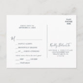 Paars Groen Eucalyptusmenu Keuze RSVP-Briefkaart Uitnodiging Briefkaart (Achterkant)