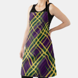 PAARS GROEN GEEL MARDI GRAS PLAID PATROON SCHORT