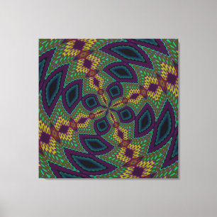 Paars groen geel modern geometrisch Abstract deel Canvas Afdruk
