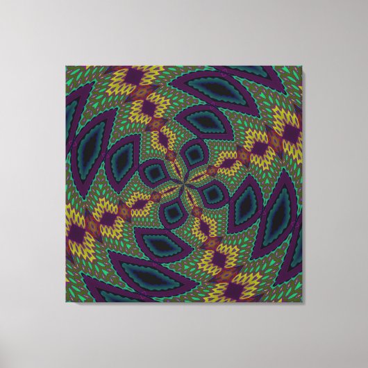 Paars groen geel modern geometrisch Abstract deel Canvas Afdruk (Voorkant)