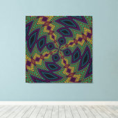 Paars groen geel modern geometrisch Abstract deel Canvas Afdruk (Insitu (Houten vloer))