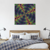 Paars groen geel modern geometrisch Abstract deel Canvas Afdruk (Insitu (Slaapkamer))