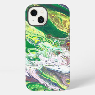 Paars Groen Geel Wit Abstract iPhone 13 Hoesje