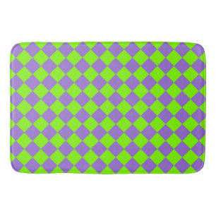 Paars Groen Geruit Diamant Patroon Badmat
