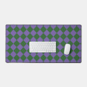 Paars Groen Geruit Diamant Patroon Bureaumat (Keyboard & Muis)
