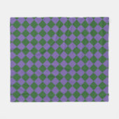 Paars Groen Geruit Diamant Patroon Fleece Deken (Voorkant (Horizontaal))