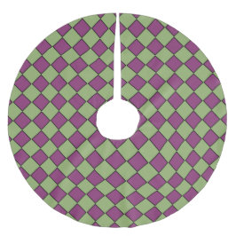 Paars Groen Geruit Diamant Patroon Kerstboom Rok