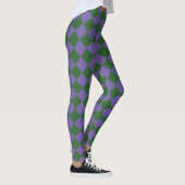 Paars Groen Geruit Diamant Patroon Leggings (Rechts)