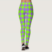 Paars Groen Geruit Diamant Patroon Leggings (Achterkant)