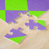 Paars Groen Geruit Diamant Patroon Legpuzzel (Zijkant)