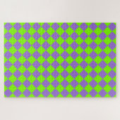 Paars Groen Geruit Diamant Patroon Legpuzzel (Horizontaal)