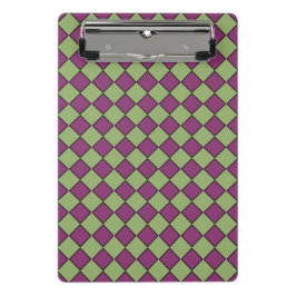 Paars Groen Geruit Diamant Patroon Mini Klembord