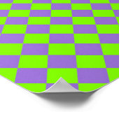 Paars Groen Geruit Diamant Patroon Poster (Hoek)