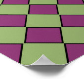 Paars Groen Geruit Diamant Patroon Poster (Hoek)