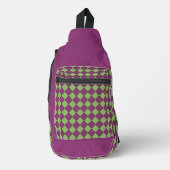 Paars Groen Geruit Diamant Patroon Sling Bag (Voorkant)