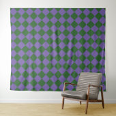 Paars Groen Geruit Diamant Patroon  Wandkleed (In Situ (horizontaal))