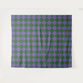 Paars Groen Geruit Diamant Patroon  Wandkleed (Voorkant (horizontaal))