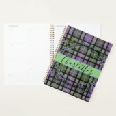 Paars groen geruit lavendel planner (Display)