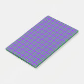 Paars Groen Geruit Patroon Post-it® Notes (Schuin)