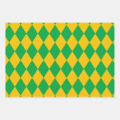 PAARS GROEN GOLD MARDI GRAS DIAMOND PATTERN INPAKPAPIER VEL (Voorkant 2)