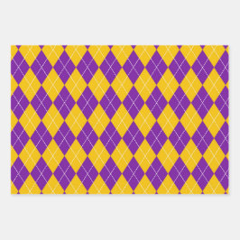 PAARS GROEN GOLD MARDI GRAS DIAMOND PATTERN INPAKPAPIER VEL