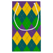 PAARS GROEN GOLD MARDI GRAS DIAMOND PATTERN KLEIN CADEAUZAKJE (Achterkant)