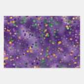 PAARS GROEN GOLD MARDI GRAS STRIPES POLKA DOTS INPAKPAPIER VEL (Voorkant 2)