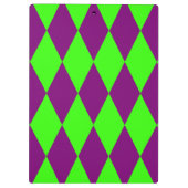 Paars Groen Harlekijn Geruit Ontwerp Klembord (Achterkant)