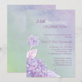 Paars + Groen Hydrangea 25-jarig huwelijksjubileum Kaart (Voorkant / Achterkant)