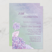 Paars + Groen Hydrangea 25e huwelijksjubileum Kaart (Voorkant / Achterkant)