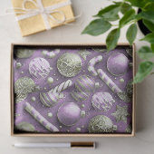 Paars Groen Kerstpatroon#12 ID1009 Tissuepapier (Geschenk)