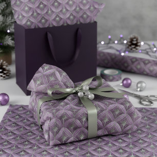 Paars Groen Kerstpatroon#16 ID1009 Tissuepapier