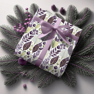 Paars Groen Kerstpatroon#21 ID1009 Cadeaupapier