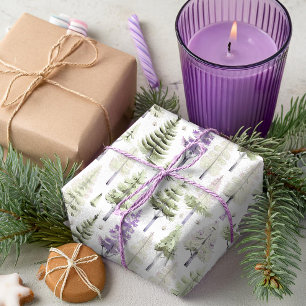 Paars Groen Kerstpatroon#26 ID1009 Cadeaupapier