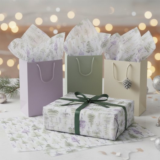 Paars Groen Kerstpatroon#26 ID1009 Tissuepapier