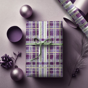 Paars Groen Kerstpatroon#2 ID1009 Cadeaupapier