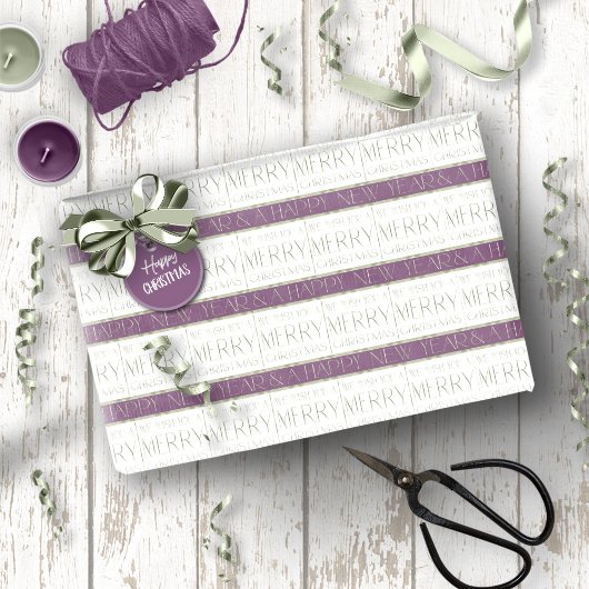 Paars Groen Kerstpatroon#35 ID1009 Cadeaupapier