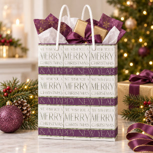 Paars Groen Kerstpatroon#35 ID1009 Medium Cadeauzakje