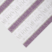 Paars Groen Kerstpatroon#35 ID1009 Tissuepapier (Detail)