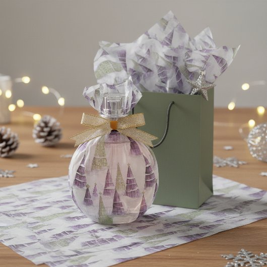 Paars Groen Kerstpatroon#8 ID1009 Tissuepapier