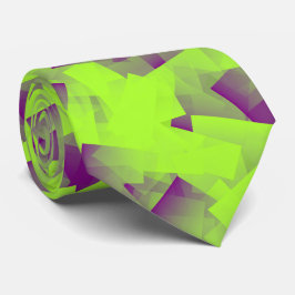 Paars Groen Kubisme Abstract Patroon Stropdas