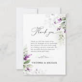 Paars groen lavendel flat dank u kaart (Voorkant)