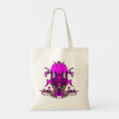 Paars groen magisch masker v3 tote bag (Achterkant)