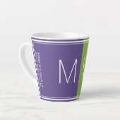 Paars Groen | Modern | MOTIVATIE | MONOGRAM Latte Mok (Linkerhoek)
