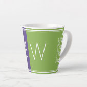 Paars Groen | Modern | MOTIVATIE | MONOGRAM Latte Mok (Rechterhoek)