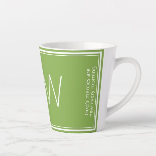 Paars Groen | Modern | MOTIVATIE | MONOGRAM Latte Mok (Rechts)