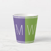 Paars Groen | Modern | MOTIVATIE | MONOGRAM Latte Mok (Voorkant)